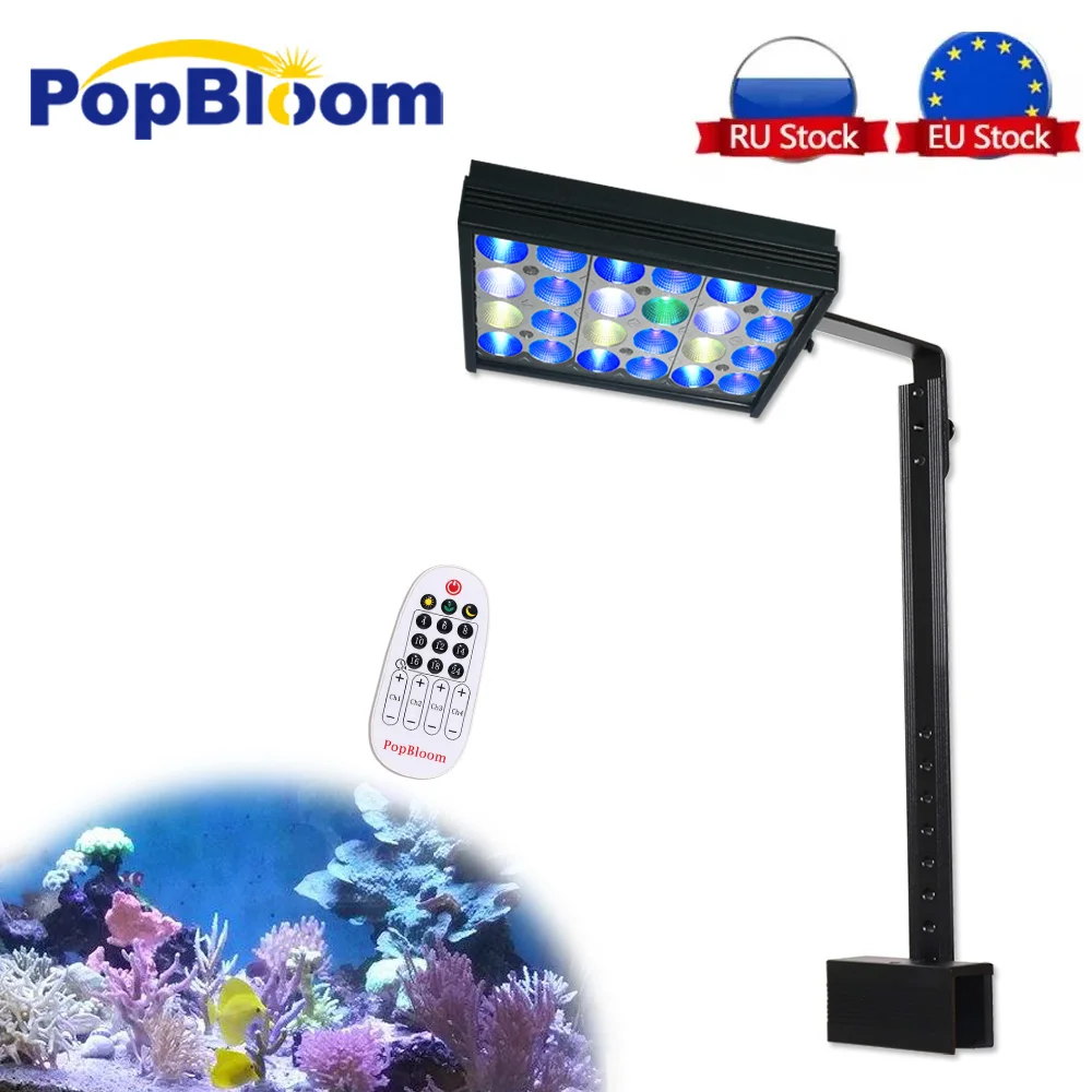 

PopBloom-Marine Aquarium Lamp With Timer,Dimmable Marine Led Aquarium Light For Reef Coral Fish Tank Lamp,30-45cm,Sunrise,Sunset
