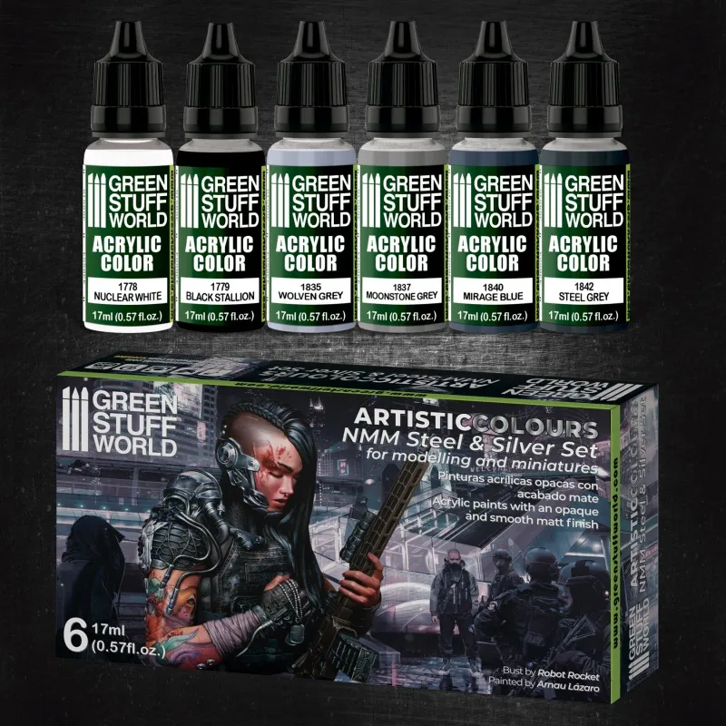 Green Stuff World Artistic Colours NMM Steel & Sliver Paint Set for Modelling Paint and Miniatures
Green Stuff World Artistic Colours NMM Steel & Sliver Paint Set for Modelling Paint and Miniatures