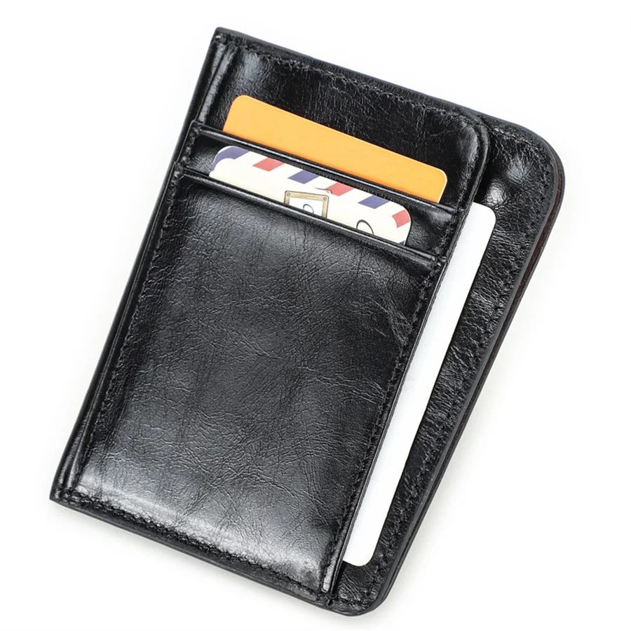 

Thin RFID Theft Protect Wallet Thin Purse Clutch Bag Cow Leather Coin Money Zipper Bifold Wallets Coin Purse Card Holder