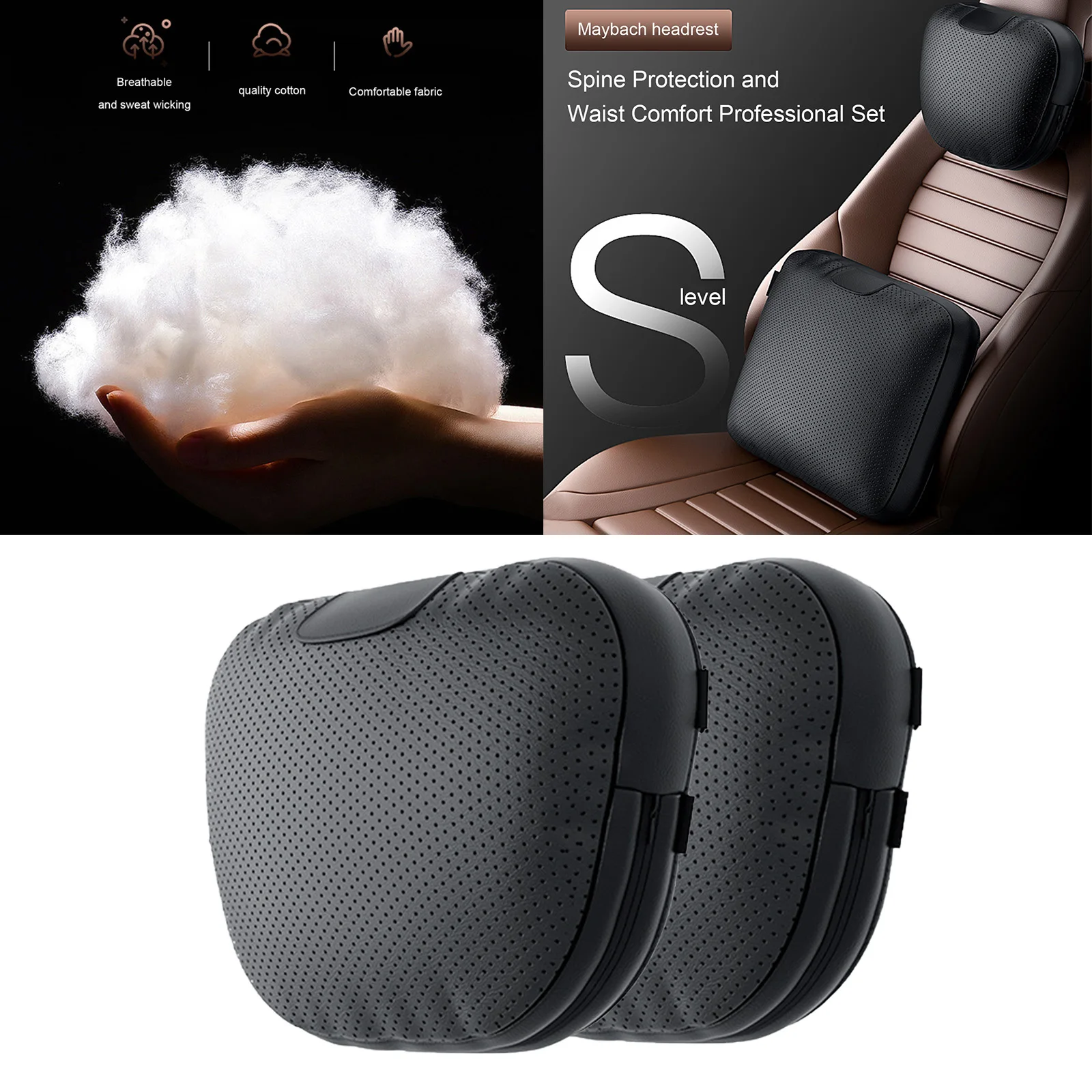 2Pcs High-quality Leather Car Memory Foam Headrests Lumbar Support Seat Neck Pillows Interior Comfort Accessories
2Pcs High-quality Leather Car Memory Foam Headrests Lumbar Support Seat Neck Pillows Interior Comfort Accessories