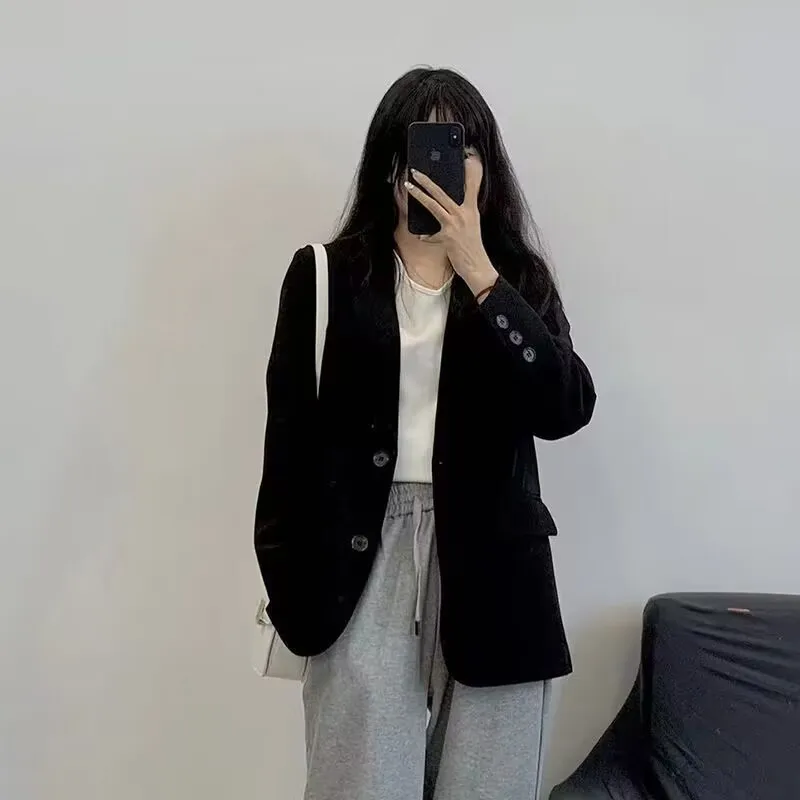 Women Blazer Casual Jacket Multi-Color Pocket All-Match Long Sleeved OL Autumn Winter Elegant Office Lady Coat Loose Solid Thin Women Blazer Casual Jacket Multi-Color Pocket All-Match Long Sleeved OL Autumn Winter Elegant Office Lady Coat Loose Solid Thin