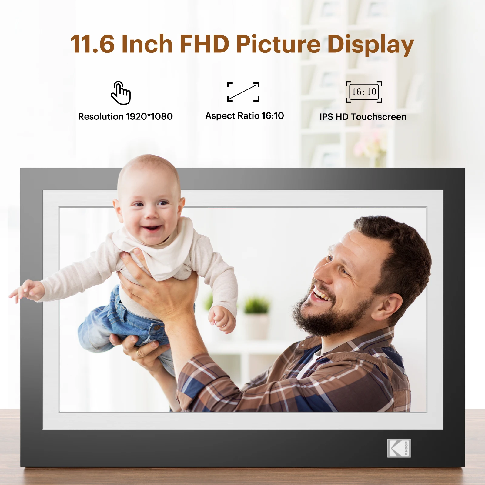 【1 year warranty】Kodak 11.6 Inch WiFi Digital Picture Frame,1920*1080 HD IPS Touch Screen with 32GB Storage,Instant Share Photo
【1 year warranty】Kodak 11.6 Inch WiFi Digital Picture Frame,1920*1080 HD IPS Touch Screen with 32GB Storage,Instant Share Photo