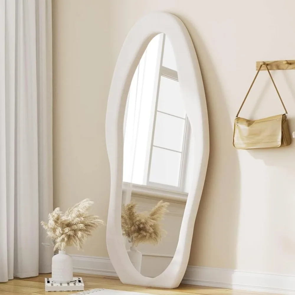 Floor Mirror, 63" x 24" Full Length Mirrors with Irregular,Design Wavy Wall Large Wall Mirror White Mirrors
Floor Mirror, 63" x 24" Full Length Mirrors with Irregular,Design Wavy Wall Large Wall Mirror White Mirrors