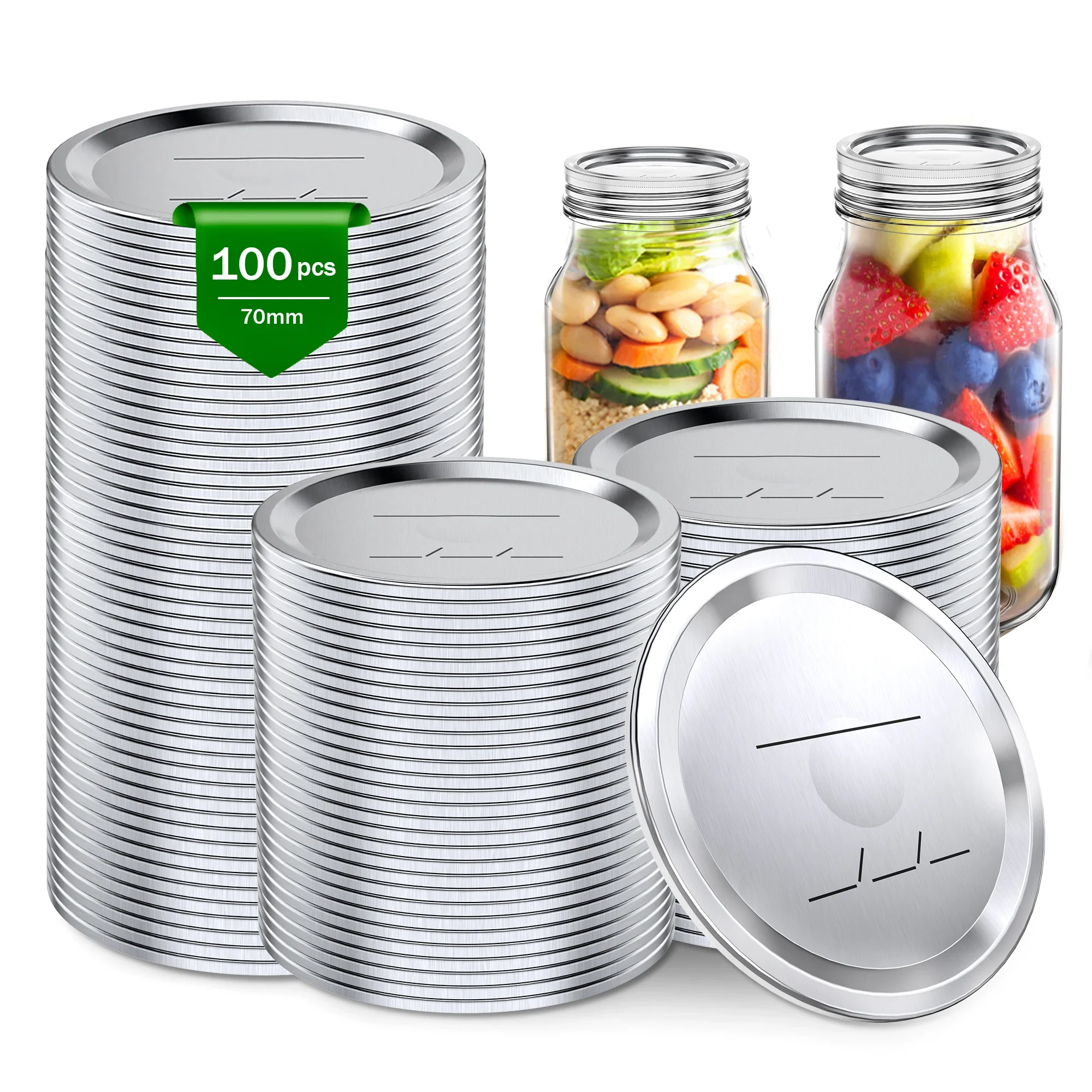 50/100pcs Canning Lids 70mm 86mm Reusable Universal Jar Lids Wide Mouth Regular Mouth Leak-Proof Seal Lid For Canning Storage
50/100pcs Canning Lids 70mm 86mm Reusable Universal Jar Lids Wide Mouth Regular Mouth Leak-Proof Seal Lid For Canning Storage