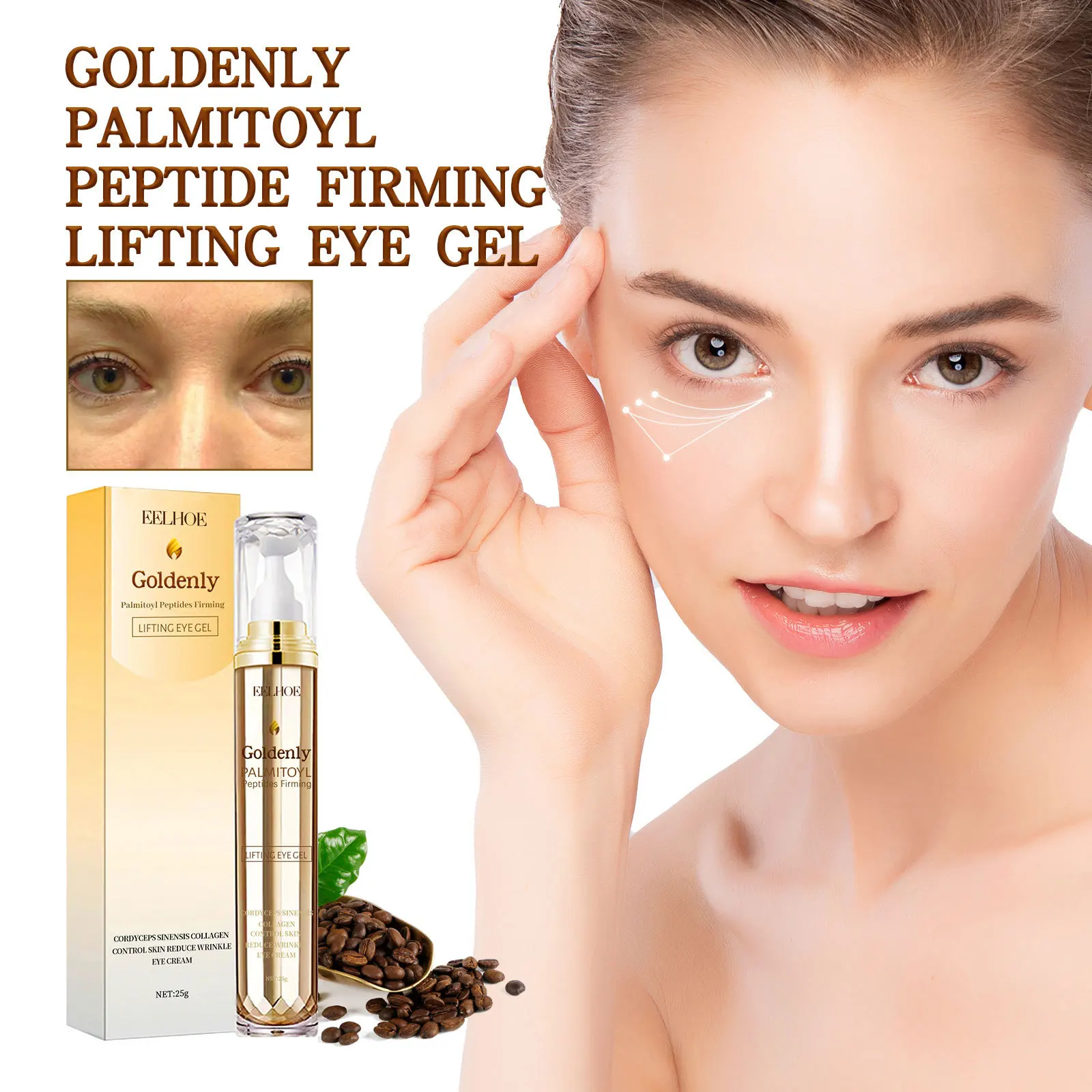 EELHOE Golden Palm Coffee Eye Cream - Fade Fine Lines and Dark Circles, Tighten and Moisturize Eye Skin, Anti-Wrinkle Eye Cream
EELHOE Golden Palm Coffee Eye Cream - Fade Fine Lines and Dark Circles, Tighten and Moisturize Eye Skin, Anti-Wrinkle Eye Cream
