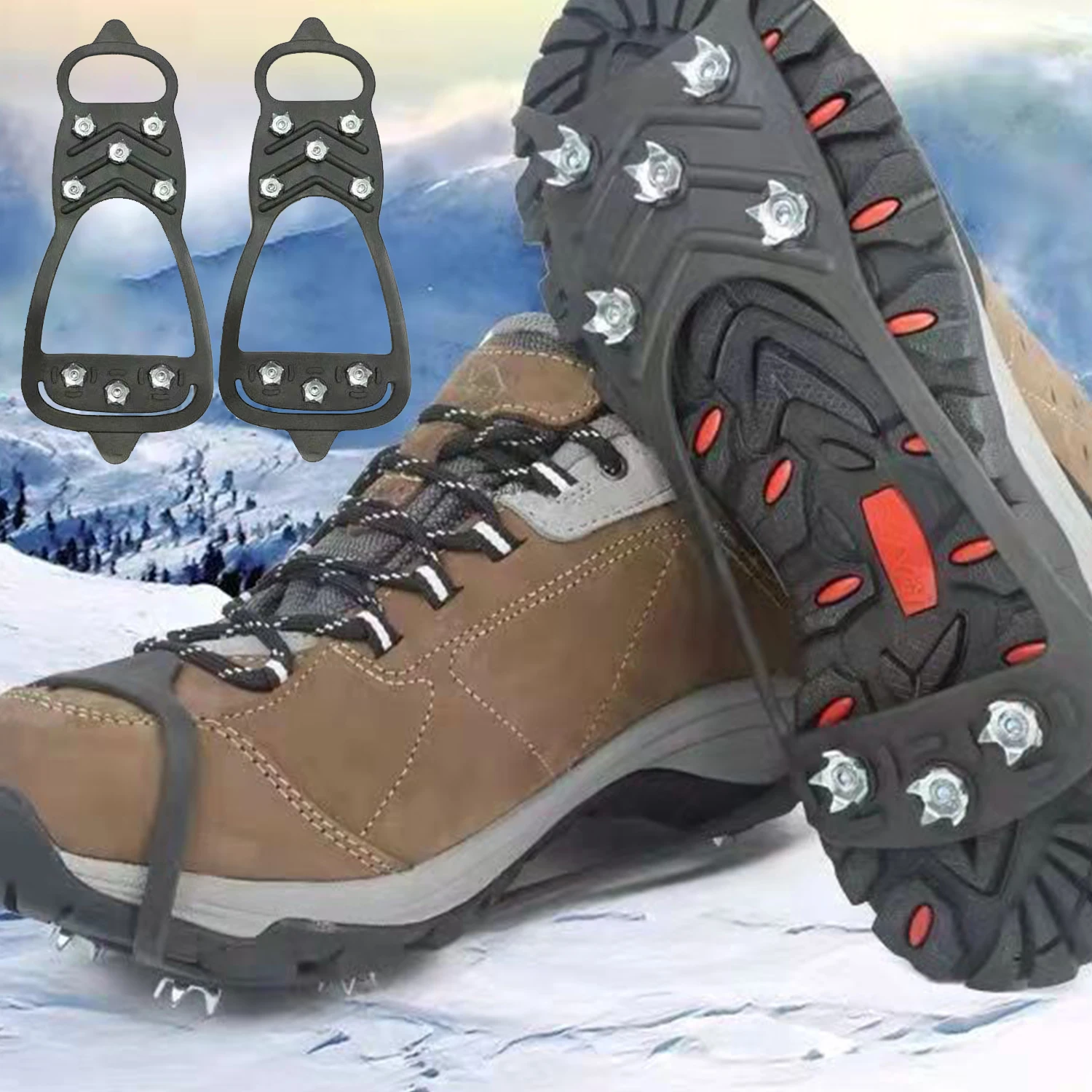 1Pair 8 Teeth Ice Gripper Spike for Shoes Winter Anti-Slip Hiking Mountain Climbing Ice Snow Crampons Anti-slip Shoe Covers
1Pair 8 Teeth Ice Gripper Spike for Shoes Winter Anti-Slip Hiking Mountain Climbing Ice Snow Crampons Anti-slip Shoe Covers