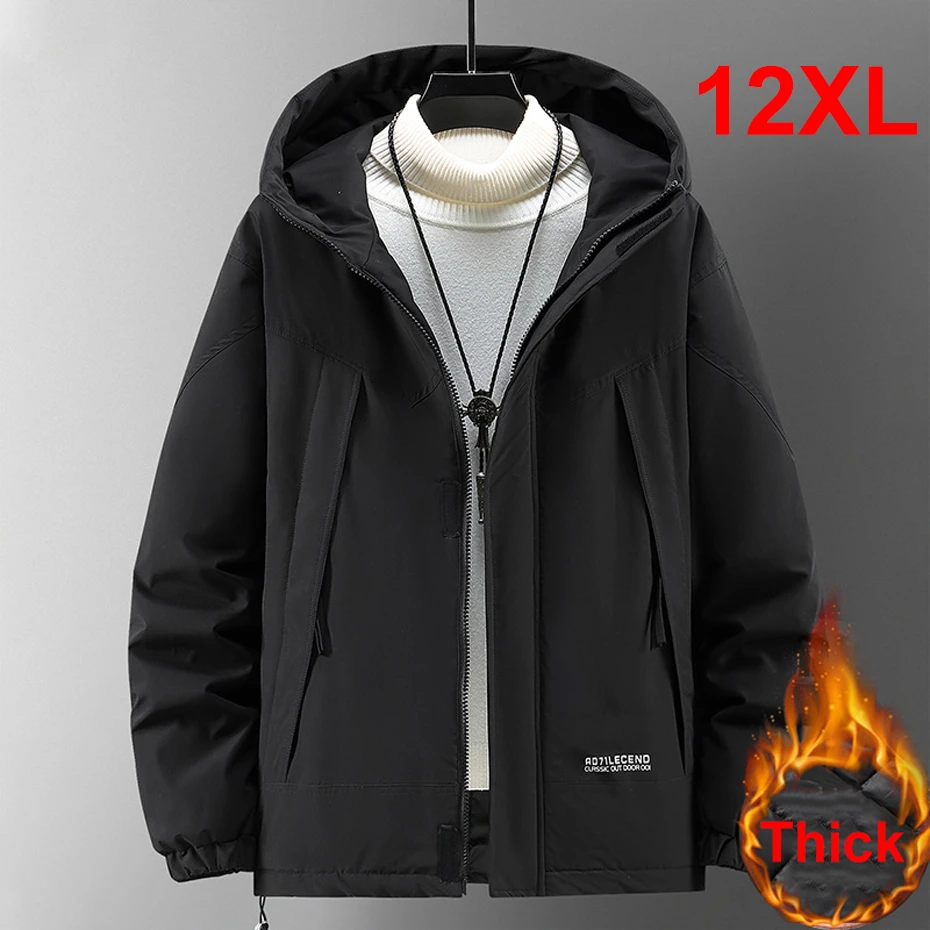 

Waterproof Parkas Men Winter Thick Windbreak Jackets Plus Size 10XL 12XL Coats Fashion Casual Hooded Parkas Male Big Size 12XL