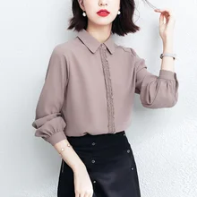 Women Shirts 2022 Spring Chiffon Women's Long Sleeve Chiffon Tops Lace Button Up Shirt Fashion Clothes Woman Soild Ladies Tops
Women Shirts 2022 Spring Chiffon Women's Long Sleeve Chiffon Tops Lace Button Up Shirt Fashion Clothes Woman Soild Ladies Tops