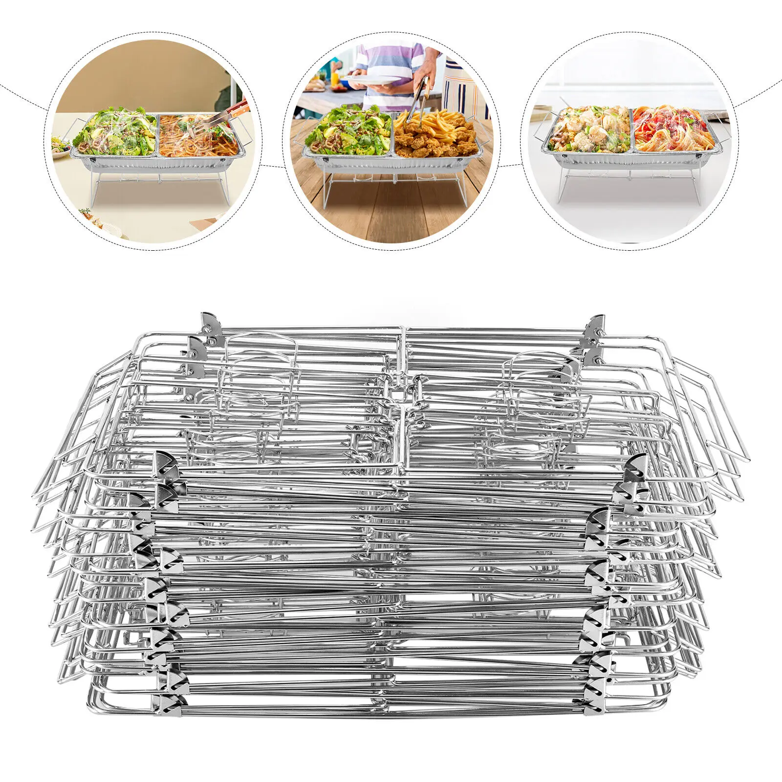 24pcs Chafing Dish Buffet Chafing Wire Racks Buffet Stand,Rectangular Buffet Wire Rack Stackable Chafing Stand Serving Trays
24pcs Chafing Dish Buffet Chafing Wire Racks Buffet Stand,Rectangular Buffet Wire Rack Stackable Chafing Stand Serving Trays