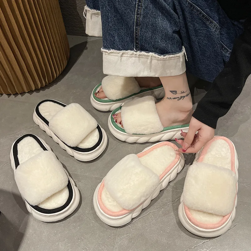 Thick Fluffy Fur Slippers 2023 New Women Winter House Warm Furry Slippers Women Flip Flops Thick Bottom Home Indoor Floor Slides
Thick Fluffy Fur Slippers 2023 New Women Winter House Warm Furry Slippers Women Flip Flops Thick Bottom Home Indoor Floor Slides