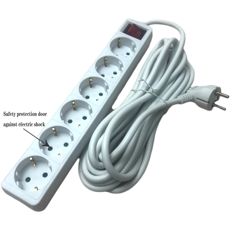 New 2 Round Pin EU RUS Plug Power Strip Switch 5M 6AC Electrical Extension Cord Socket Network Filter Switch Socket Combination
New 2 Round Pin EU RUS Plug Power Strip Switch 5M 6AC Electrical Extension Cord Socket Network Filter Switch Socket Combination