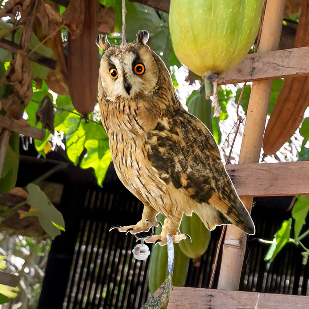 

Pastoral Orchard Yard Decoration Owl Bird Repelling Bell Pendant Hanging Deterrent Tree Ornament Frighten Birds Garden Outdoor