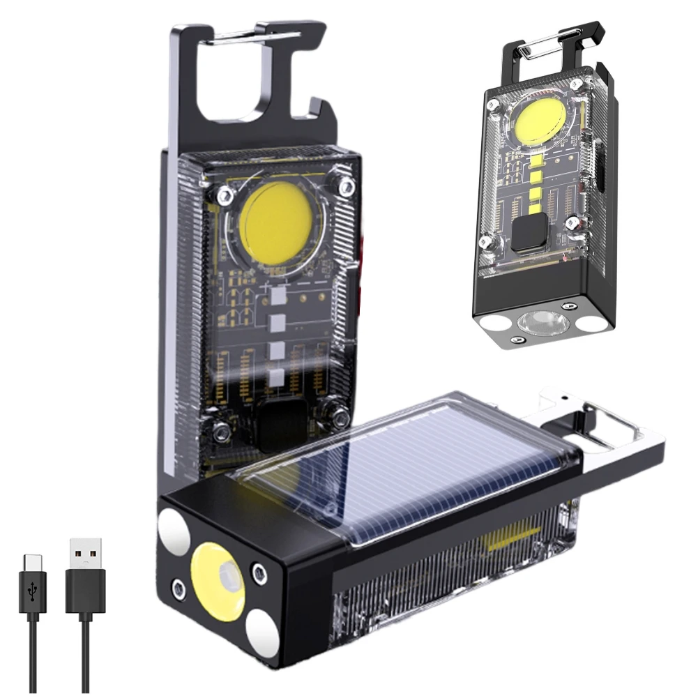 LED COB Keychain Light 500LM Solar Type-C USB Rechargeable Portable Flashlight 500mAh IPX4 Waterproof for Power Outage Emergency
LED COB Keychain Light 500LM Solar Type-C USB Rechargeable Portable Flashlight 500mAh IPX4 Waterproof for Power Outage Emergency