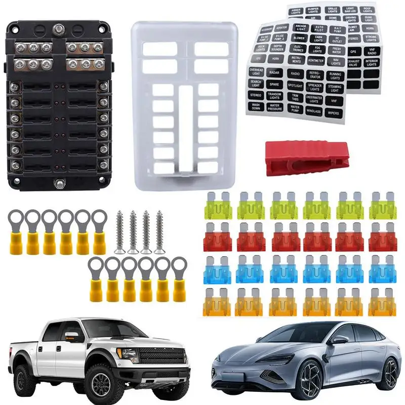 12 Circuits Fuse Box 12-Circuits Fuse Panel Box With Negative Busbar Short Circuit Prevention Fuse Box For Motorcycle Trucks Off
12 Circuits Fuse Box 12-Circuits Fuse Panel Box With Negative Busbar Short Circuit Prevention Fuse Box For Motorcycle Trucks Off