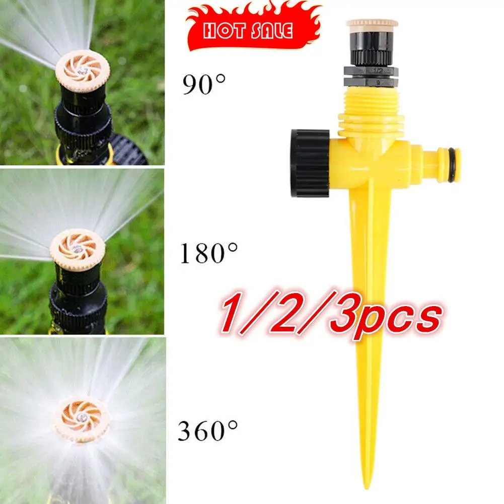 

1/2/3 Pcs 360° Garden Sprinkler Rotation Irrigation Watering System Automatic Agriculture Lawn Farm Greenhouse Spray Nozzle Tool