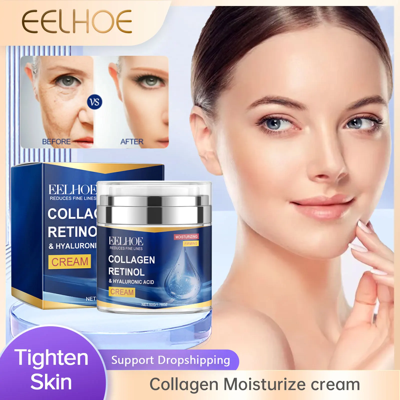 

EELHOE Wrinkle Removal Cream Collagen Anti-Aging Firming Face Lifting Skin Tightening Fade Fine Lines Deep Moisture Repair Cream