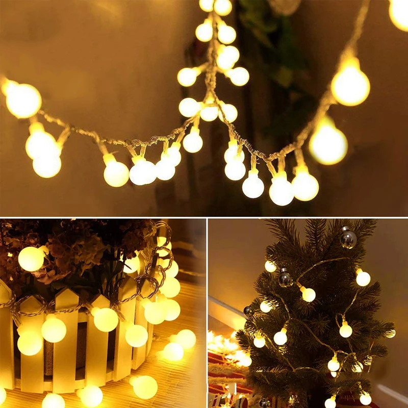 Fairy Lights 10M/20M/30M Snowflake Star Ball Christmas String Lights Garlands Outdoor For Room Wedding Party New Year Decoration Fairy Lights 10M/20M/30M Snowflake Star Ball Christmas String Lights Garlands Outdoor For Room Wedding Party New Year Decoration