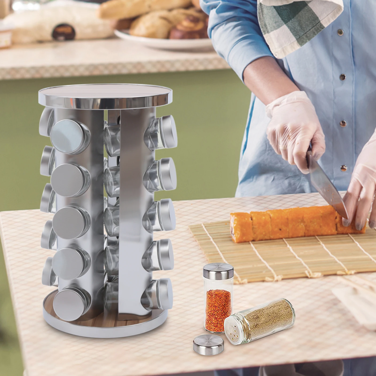 Rotating Spice Rack Organizer With Jars 20pcs Seasoning Organizer For Cabinet, Kitchen Spice Racks For Countertop
Rotating Spice Rack Organizer With Jars 20pcs Seasoning Organizer For Cabinet, Kitchen Spice Racks For Countertop