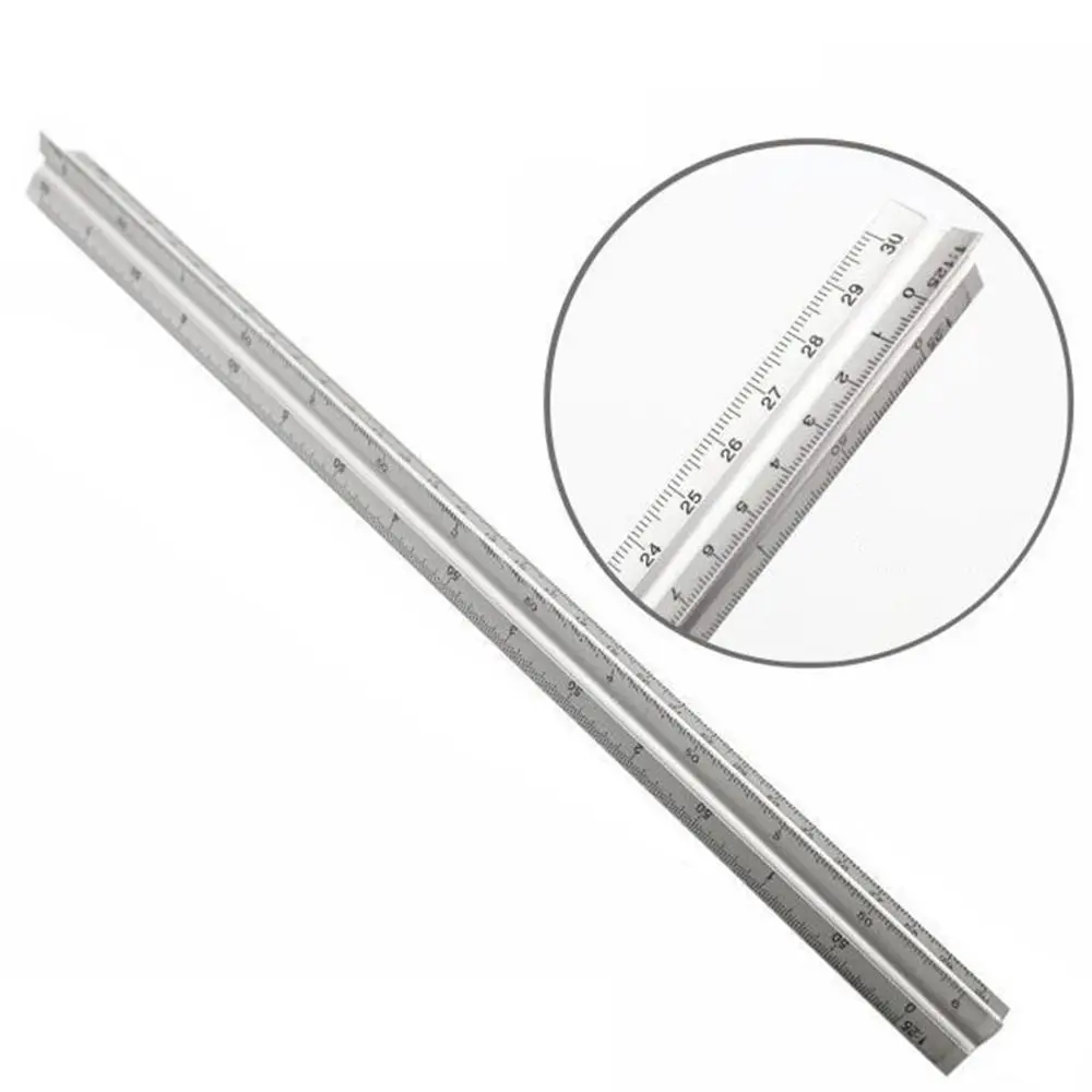 Aluminum Alloy Triangle Scale Triangular High Precision Technical Ruler 30cm Measuring Tools Drawing Ruler Engineer
Aluminum Alloy Triangle Scale Triangular High Precision Technical Ruler 30cm Measuring Tools Drawing Ruler Engineer