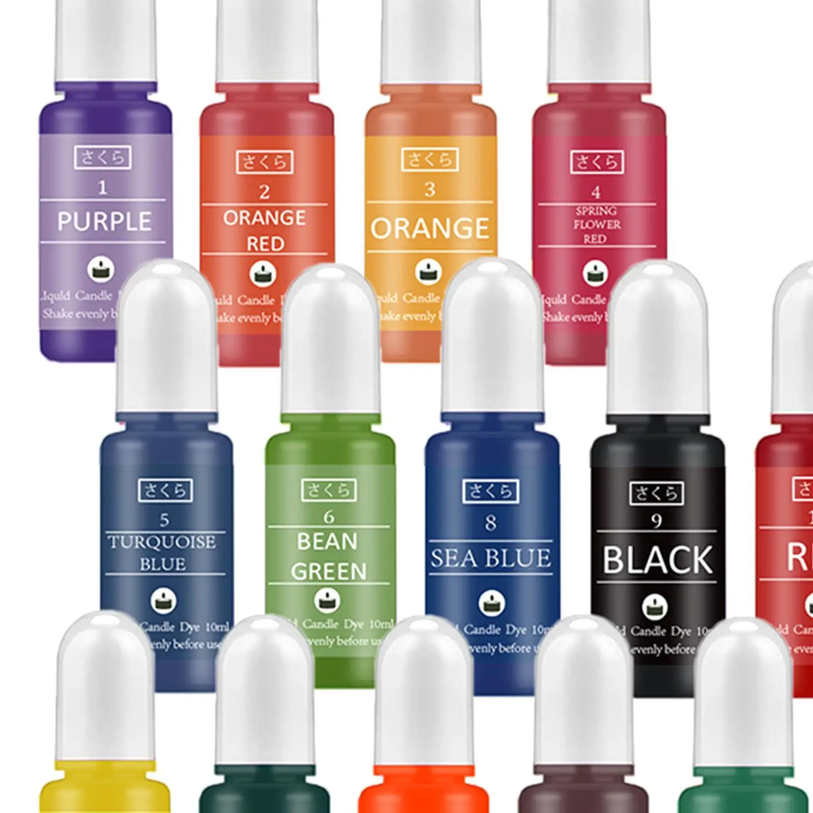 16 свечей, цветная краска, изготовление свечей, 10 мл, каждый декоративный Рисунок 
16 свечей, цветная краска, изготовление свечей, 10 мл, каждый декоративный Рисунок