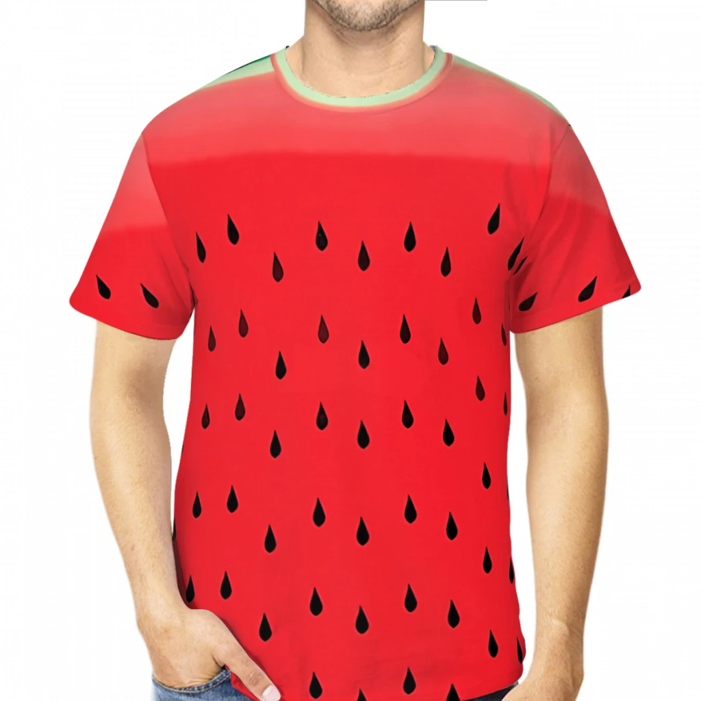 Watermelon Stripes Summer Mens T Shirts 3D Printed Loose Polyester Tops Quick-drying Short Sleeve
Watermelon Stripes Summer Mens T Shirts 3D Printed Loose Polyester Tops Quick-drying Short Sleeve