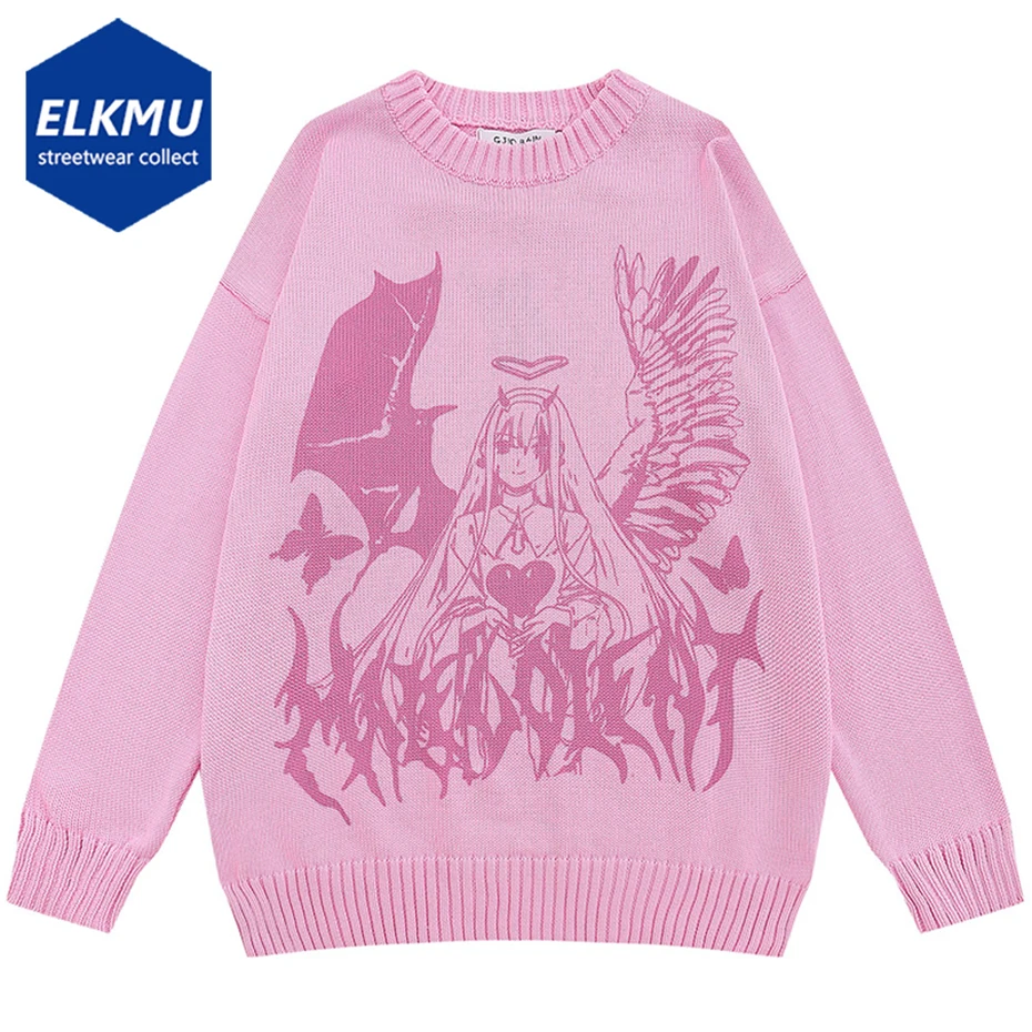 Streetwear Sweater Angel Devil Anime Graphic Sweater Men Harajuku Oversized Hip Hop Pullover Sweater White Loose Knitted Jumper
Streetwear Sweater Angel Devil Anime Graphic Sweater Men Harajuku Oversized Hip Hop Pullover Sweater White Loose Knitted Jumper