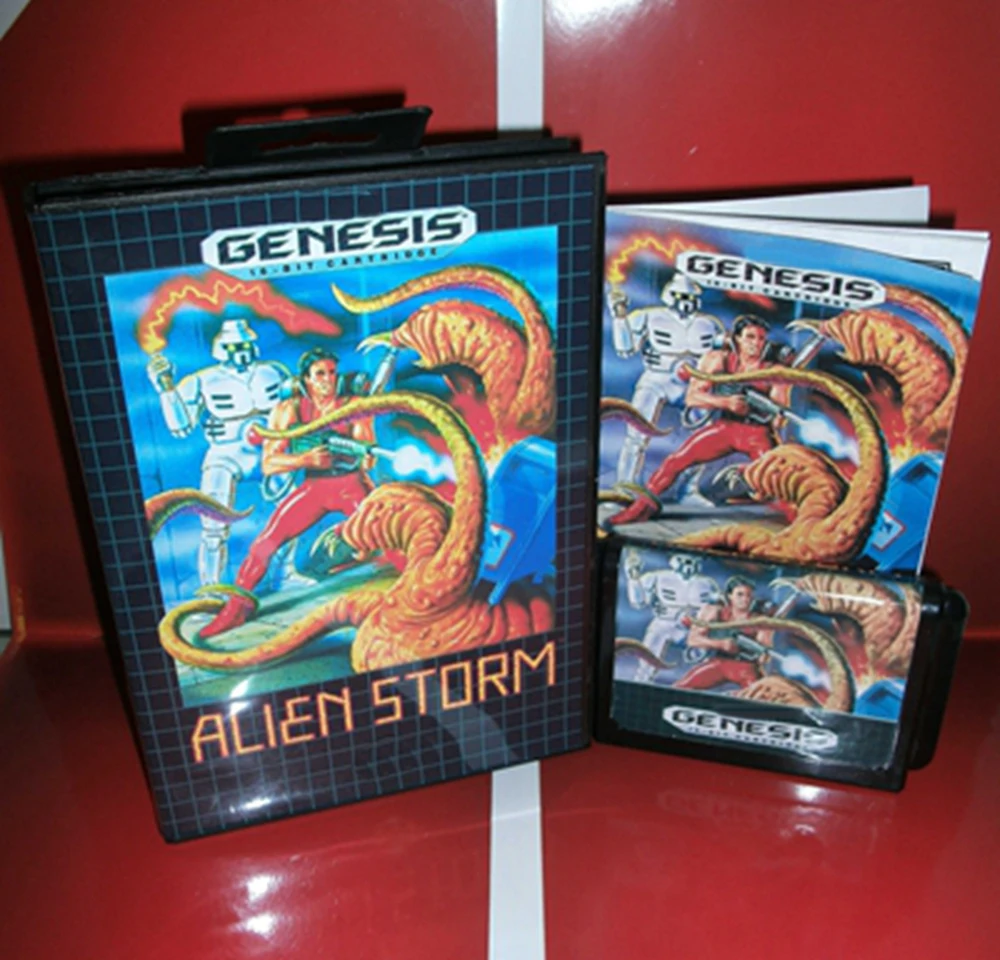 Alien Storm с коробкой и ручным картриджем для 16-битной игровой карты Sega MD, Megadrive Genesis system
Alien Storm с коробкой и ручным картриджем для 16-битной игровой карты Sega MD, Megadrive Genesis system