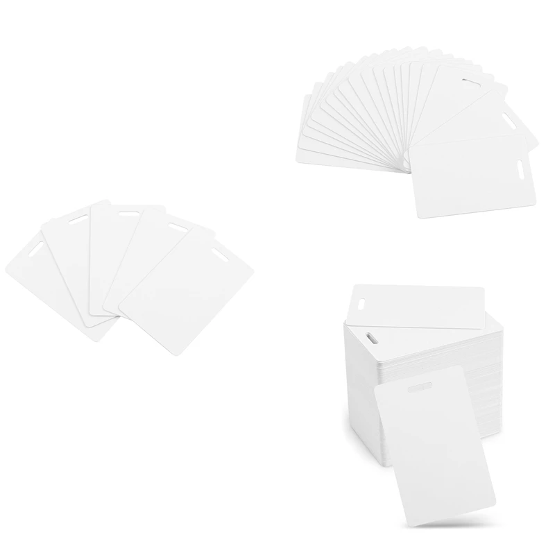 Premium Blank PVC Cards With Slot Punch On Short Side - Vertical Slot Punch Blank ID Cards CR80 Plastic Cards
Premium Blank PVC Cards With Slot Punch On Short Side - Vertical Slot Punch Blank ID Cards CR80 Plastic Cards