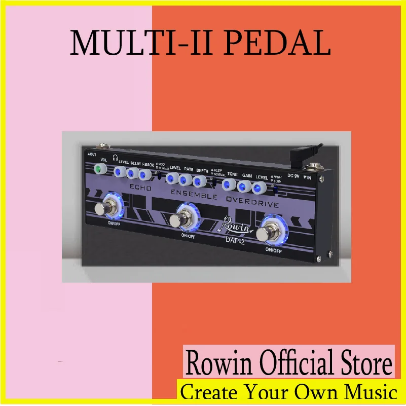 Rowin Guitar Multi-Effect Pedal Echo,Ensemble,Overdrive 3-in-1 Series Analog Digital Mingle Effects Pedals
Rowin Guitar Multi-Effect Pedal Echo,Ensemble,Overdrive 3-in-1 Series Analog Digital Mingle Effects Pedals