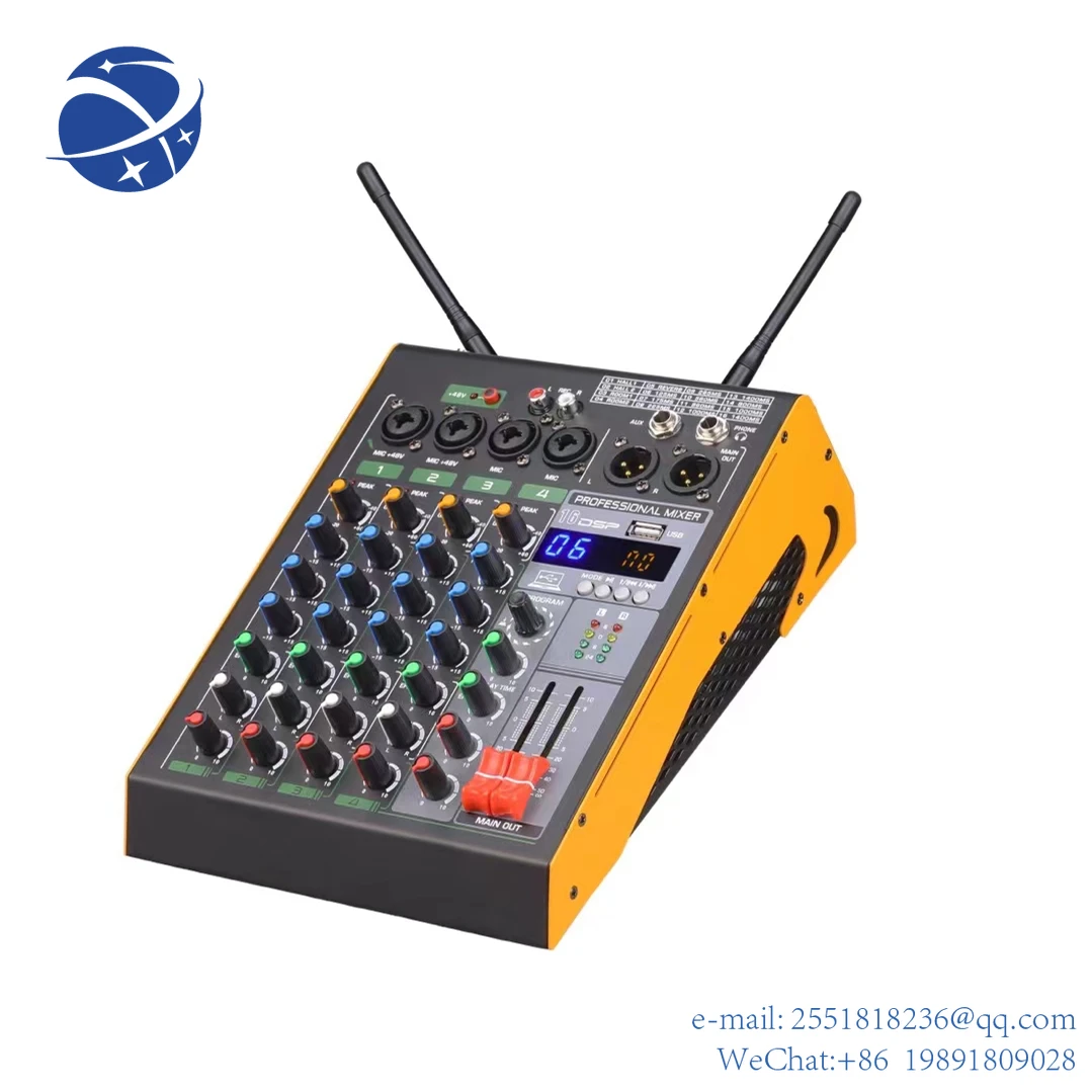 YYHC Portable Mini Mixer For Phone Live Broadcast Home Music Production USB 4 Channel Audio Mixer with wireless microphone
YYHC Portable Mini Mixer For Phone Live Broadcast Home Music Production USB 4 Channel Audio Mixer with wireless microphone
