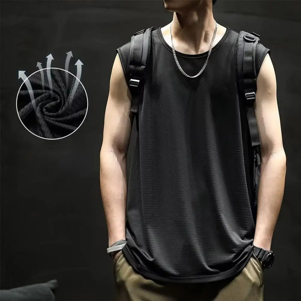Men Summer Vest Sleeveless Pure Color O Neck Loose Elastic Pullover Soft Breathable Pullover Gym Exercise Sports Tank Top
Men Summer Vest Sleeveless Pure Color O Neck Loose Elastic Pullover Soft Breathable Pullover Gym Exercise Sports Tank Top