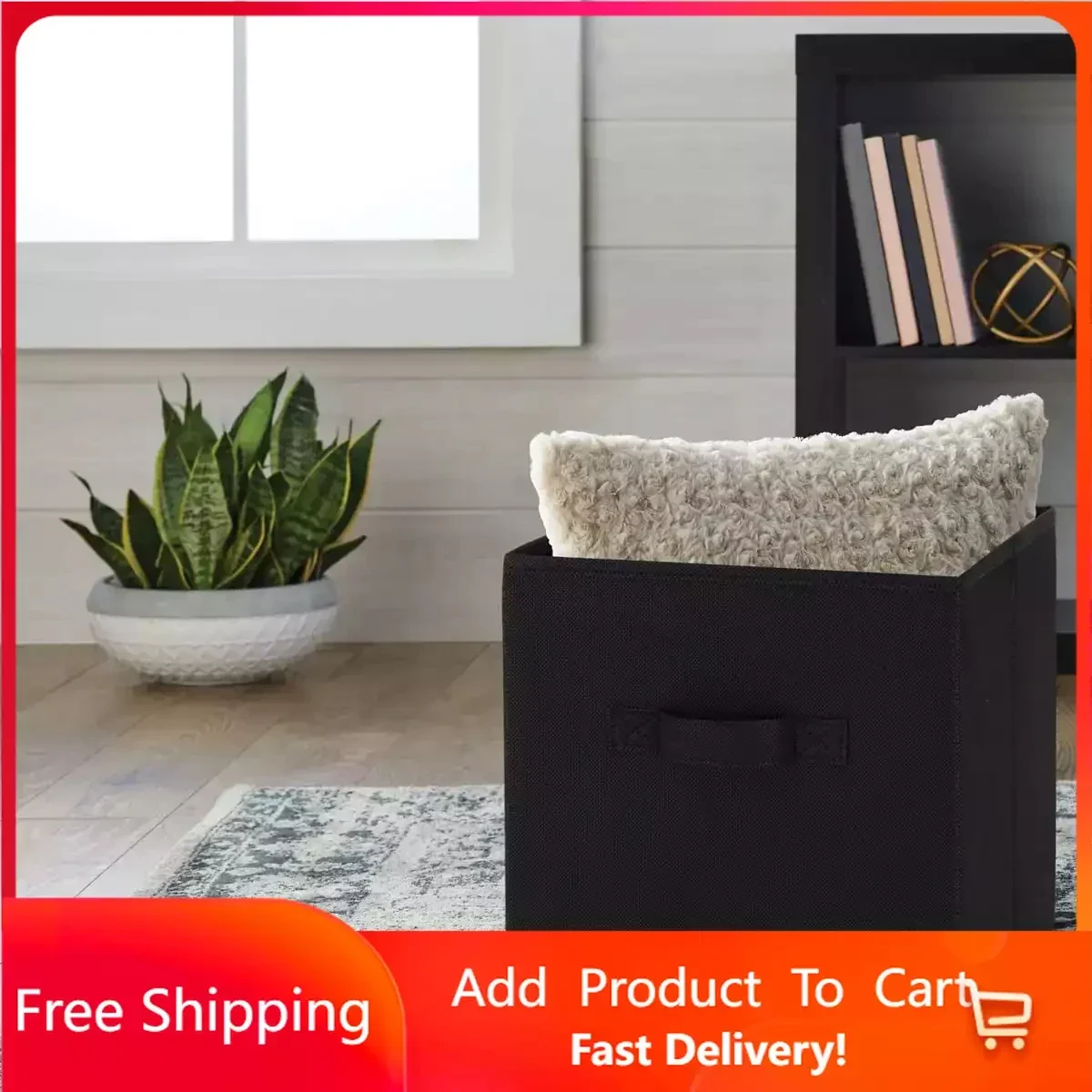 Collapsible Cube Fabric Storage Bins (10.5" X 10.5"), Rich Black, 6 Pack Storage Organizer Box Free Shipping
Collapsible Cube Fabric Storage Bins (10.5" X 10.5"), Rich Black, 6 Pack Storage Organizer Box Free Shipping