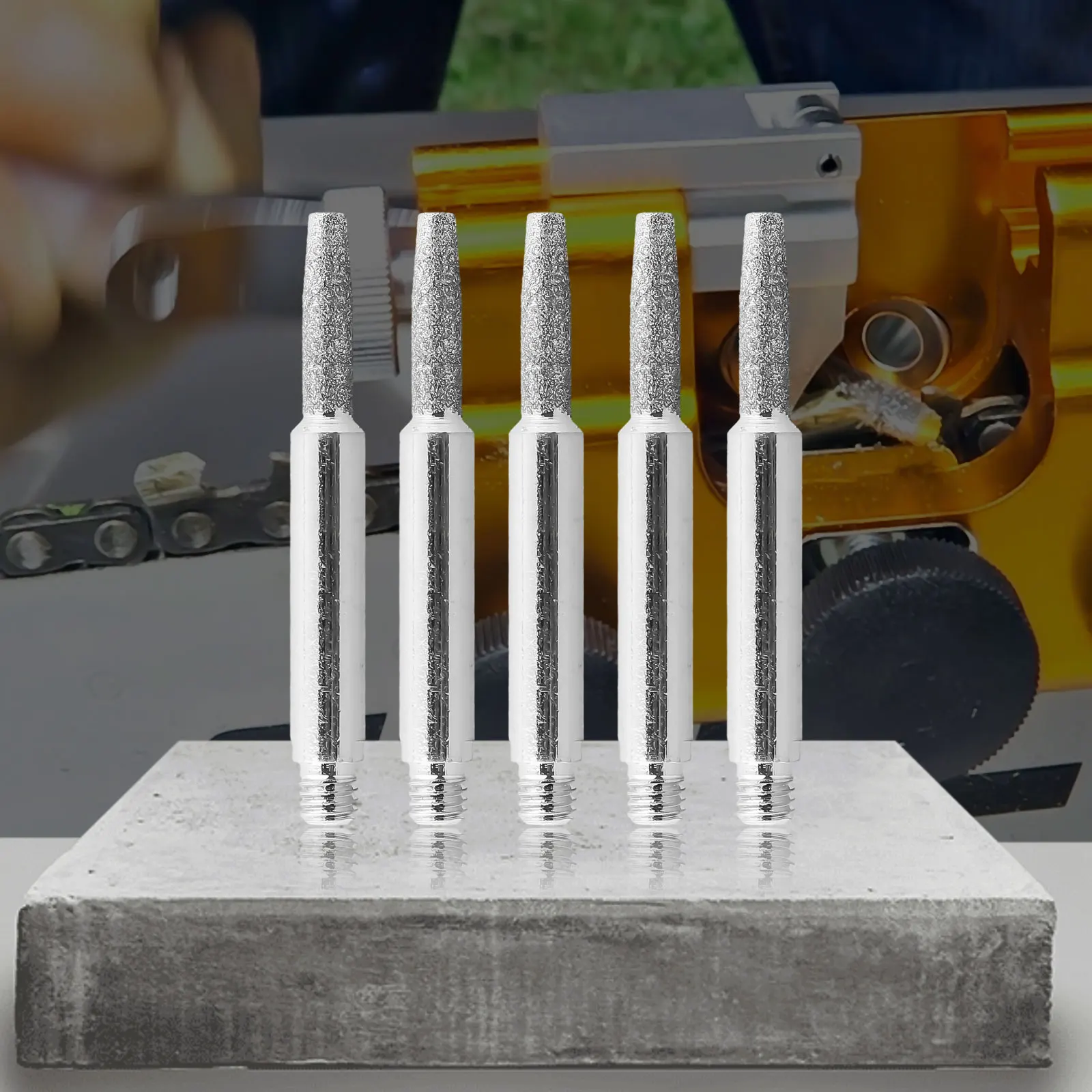 5pcs 4.0/4.8/5.5mm Diamond Coated Cylindrical Burr Chainsaw Sharpener Chain Saw Sharpener Stone File Grinding Tools
5pcs 4.0/4.8/5.5mm Diamond Coated Cylindrical Burr Chainsaw Sharpener Chain Saw Sharpener Stone File Grinding Tools