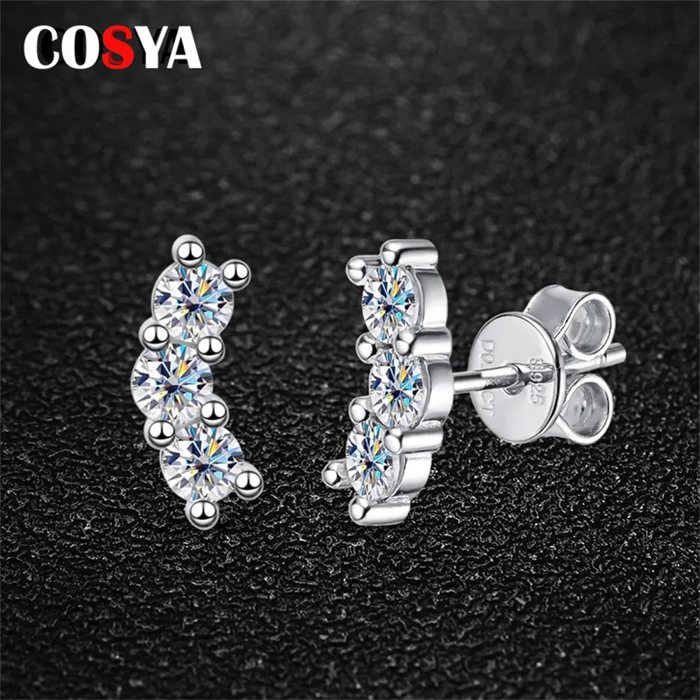 COSYA 925 Sterling Silver Moissanite Stud Earrings Simple Drop Diamond Earring For Women Wedding Party Fine Jewelry Wholesale
COSYA 925 Sterling Silver Moissanite Stud Earrings Simple Drop Diamond Earring For Women Wedding Party Fine Jewelry Wholesale