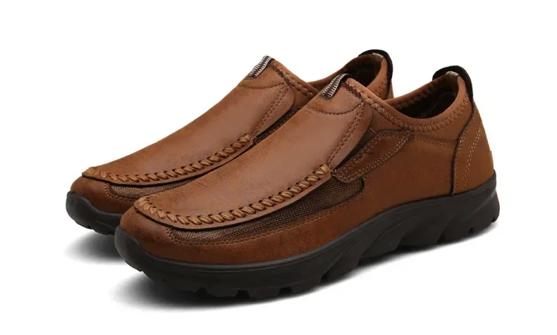 

Мужские повседневные кожаные туфли, коричневые брендовые Мокасины, дышащие слипоны, обувь для вождения, размеры 39-48, Прямая поставка