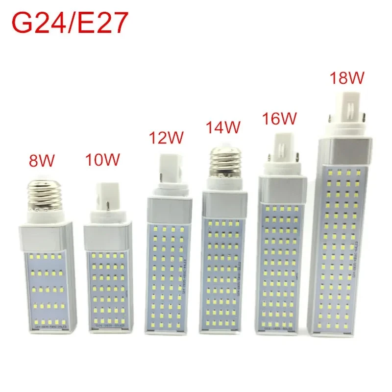 

G24/E27 LED Bulbs 8W 10W 12W 14W 16W 18W E27 LED Corn Bulb Lamp Light Spotlight 180 Degree AC85-265V Horizontal Plug Light