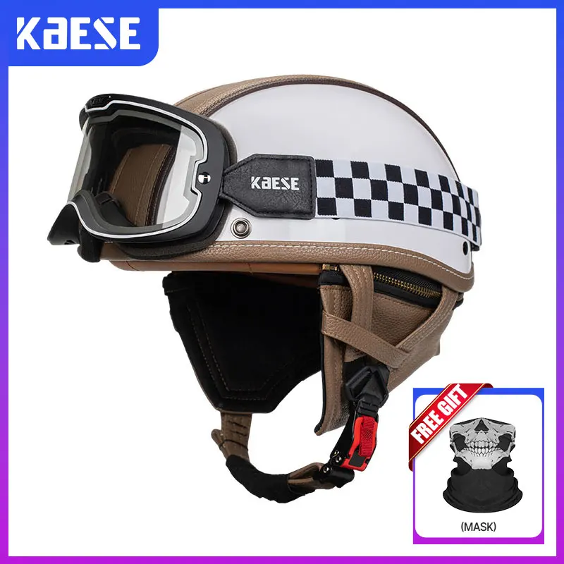 Unisex Retro Half Face Motorcycle Helmet Leather Motocross Helmets Vintage Motorbike Helmets Men Women Scooter Cruiser DOT
Unisex Retro Half Face Motorcycle Helmet Leather Motocross Helmets Vintage Motorbike Helmets Men Women Scooter Cruiser DOT