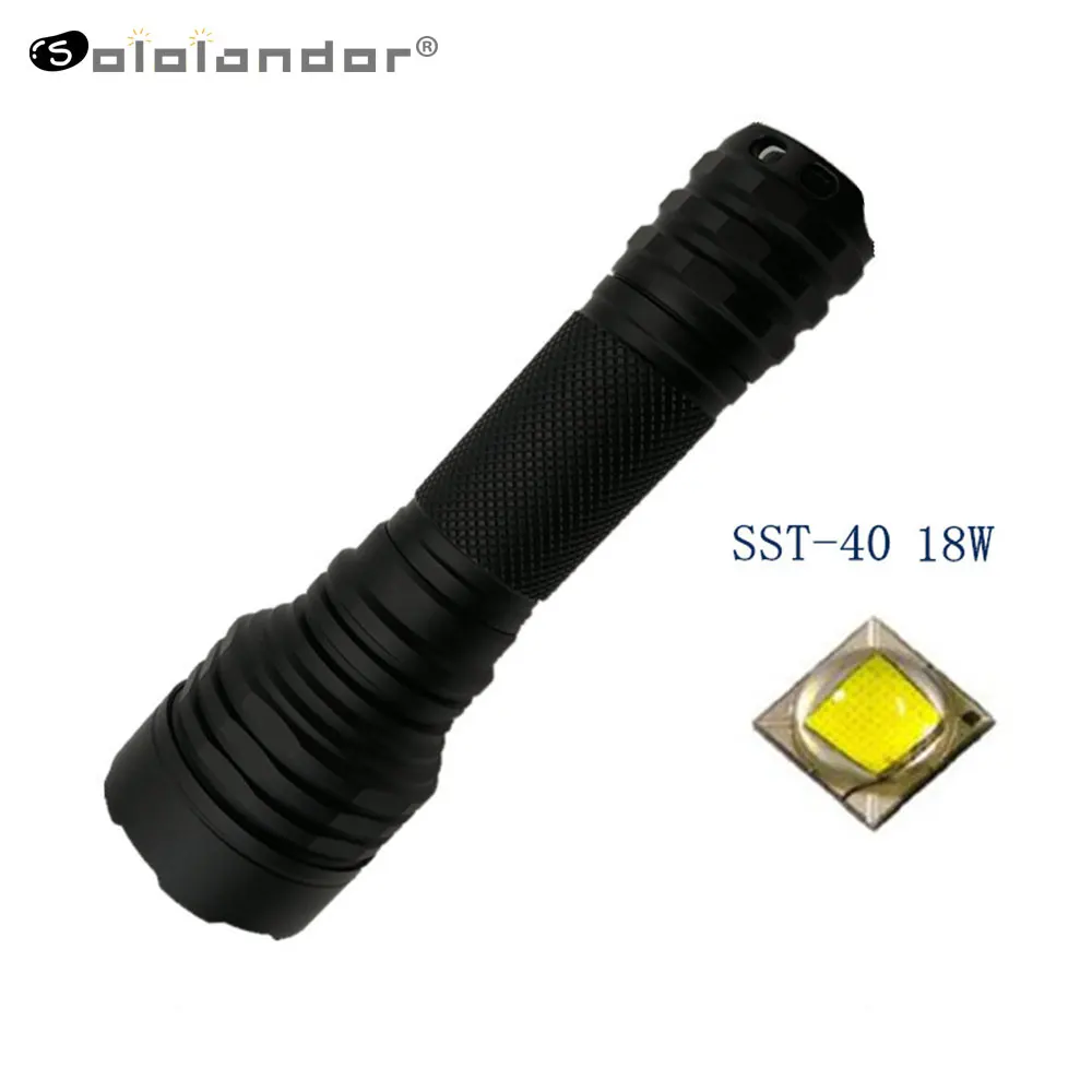 Sololandor Strong light flashlight SST40 second generation 18w white light 6A concentrated long-range outdoor search 2600 lumens
Sololandor Strong light flashlight SST40 second generation 18w white light 6A concentrated long-range outdoor search 2600 lumens