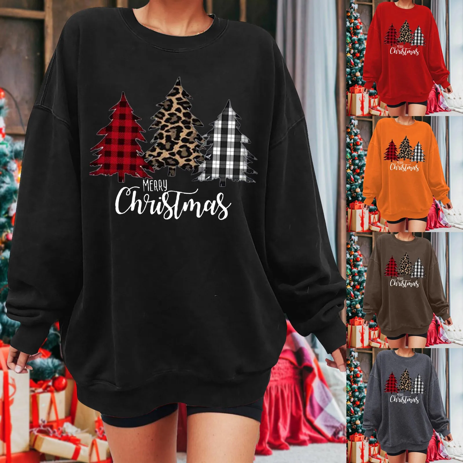 Women's Christmas Crew Neck Sweatshirt Long Sleeve Fleece Sweatshirt Holiday Pattern Shirt Ladies Sweatsuits
Women's Christmas Crew Neck Sweatshirt Long Sleeve Fleece Sweatshirt Holiday Pattern Shirt Ladies Sweatsuits