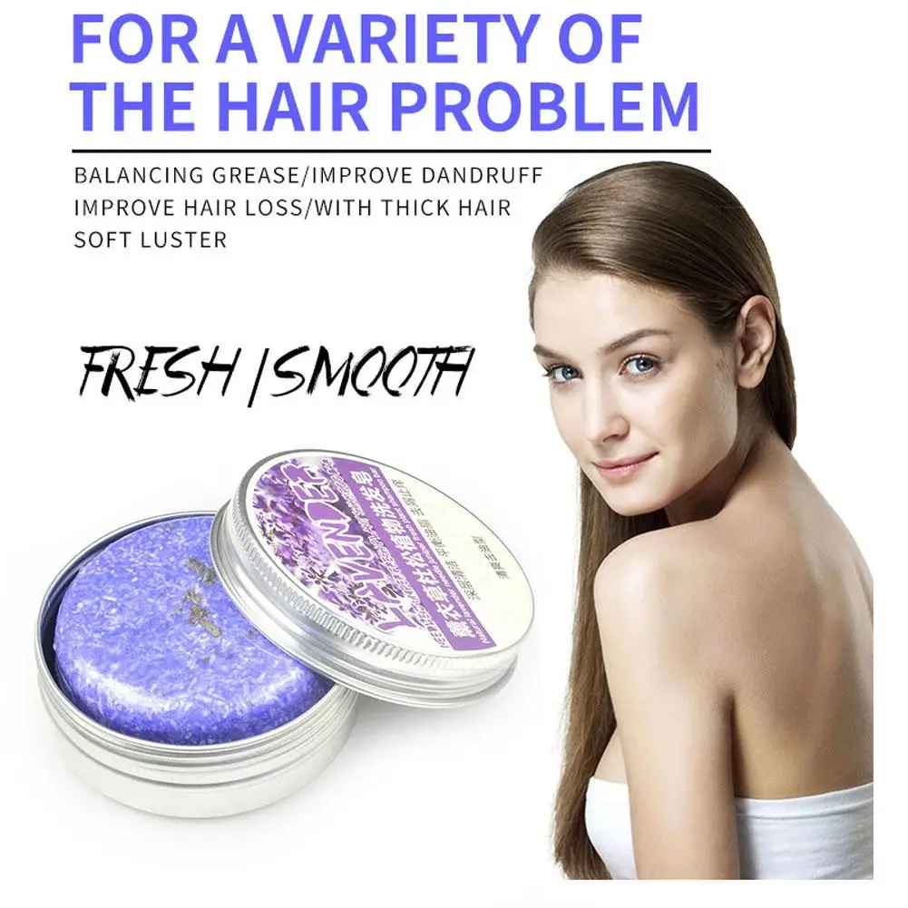 

Natural lavender Handmade Shampoo Soap Cold Processed Shampoos 60g Bar 100% Care Hair Soap Plant Shampoo Hair Pure W9S1