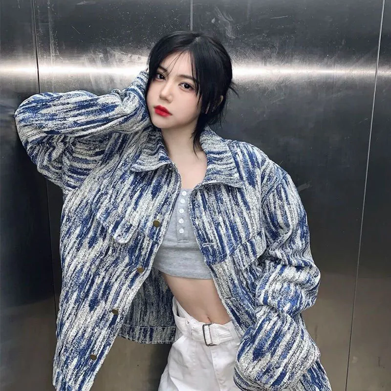 Gidyq Streetwear Women Denim Jacket Korean Retro Tie Dye Loose Long Sleeve Coats Autumn Harajuku Female Casual All Match Outwear
Gidyq Streetwear Women Denim Jacket Korean Retro Tie Dye Loose Long Sleeve Coats Autumn Harajuku Female Casual All Match Outwear