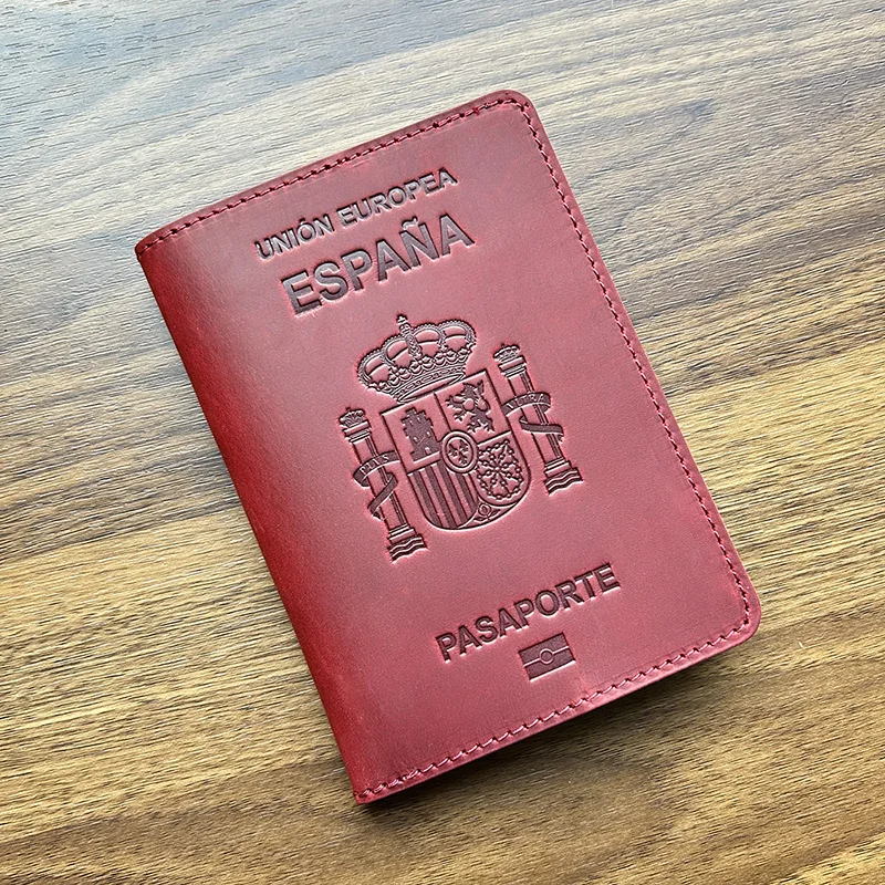 Genuine Leather Spain Personalised Passport Cover Crazy Horse Funda Pasaporte Business Unisex Durable Spanish
Genuine Leather Spain Personalised Passport Cover Crazy Horse Funda Pasaporte Business Unisex Durable Spanish