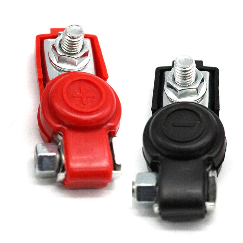 

1 Pair Car Tinned Brass Battery Terminal Quick Connector Cable Clamp Clip Positive Negative 12V