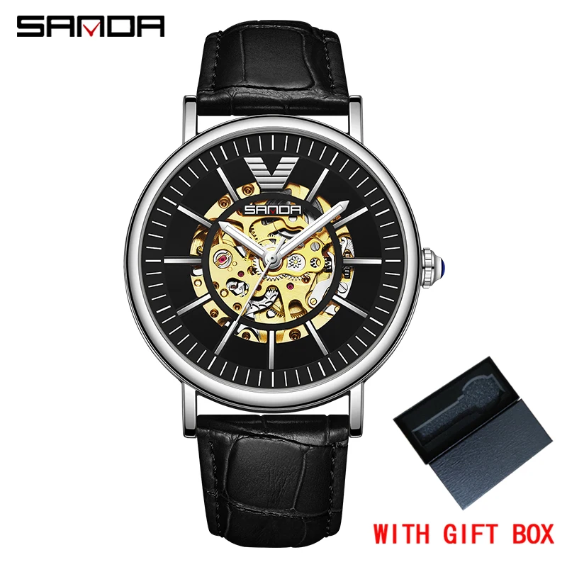 SANDA Skeleton Watches Mechanical Automatic Watch Men Tourbillon Sport Clock Leather Strap Business Wrist Watch Relojes Hombre
SANDA Skeleton Watches Mechanical Automatic Watch Men Tourbillon Sport Clock Leather Strap Business Wrist Watch Relojes Hombre