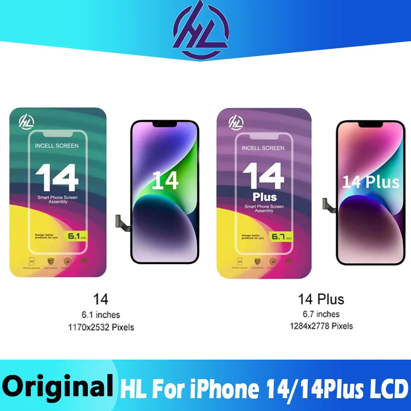 

Original HL-Incell LCD HD+ Screen For iPhone 14 LCD 14Plus LCD With 3D Touch Digitizer Assembly Display No Dead Pixel 100% Teste