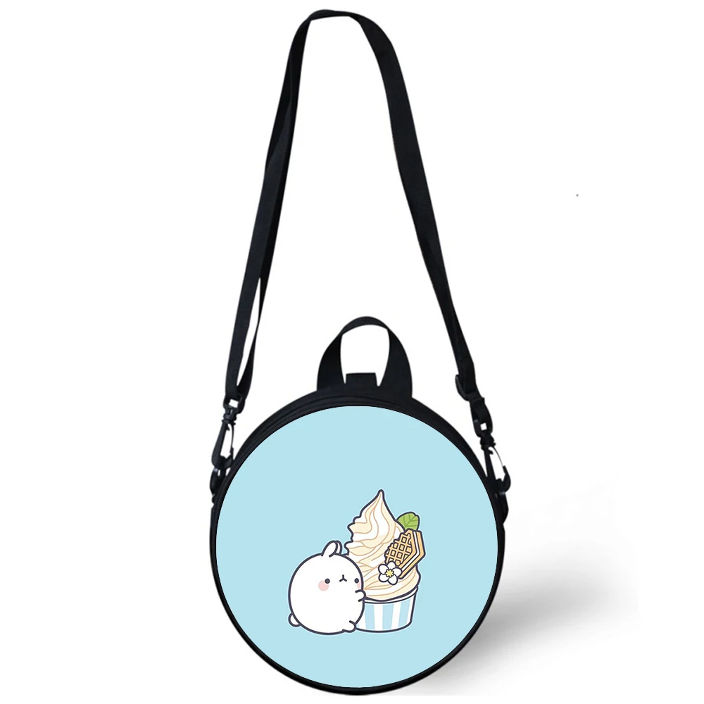 

Korean cartoon molang Child kindergarten Bag 3D Print Crossbody Shoulder Bags For School Women Mini Round Bagpacks Rugtas Bag