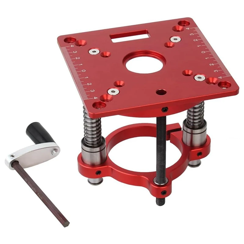 

Mini Router Table Insert Plate And Router Lift For 65Mm Universal Trimming Machine,Square Woodworking Bench Router Durable