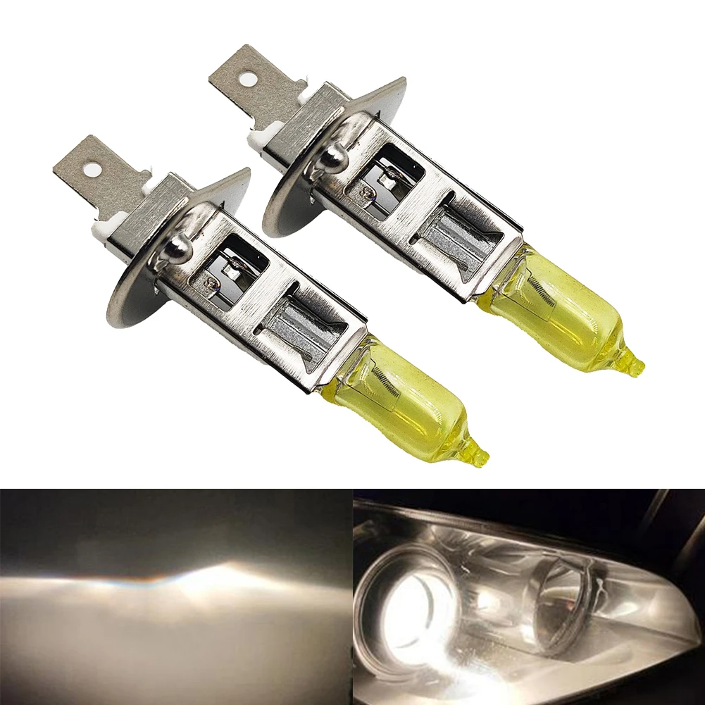 2pcs Golden Yellow H1 Car Halogen Bulb High Beam Headlight Daytime Running Light 2000LM 100W 3000K 12V-24V DC Accessories
2pcs Golden Yellow H1 Car Halogen Bulb High Beam Headlight Daytime Running Light 2000LM 100W 3000K 12V-24V DC Accessories