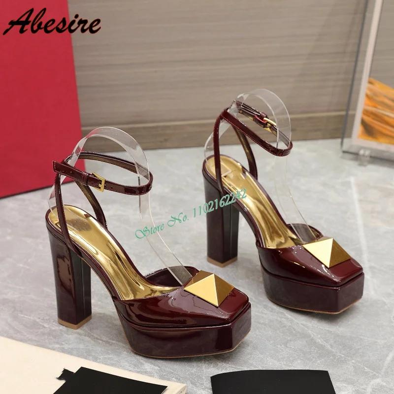 Autumn New Rivet Water Platform Pumps Square Toe Thick Heel Buckle Strap Runway Shoes Fashion Party Dress Sandals For Women 43
Autumn New Rivet Water Platform Pumps Square Toe Thick Heel Buckle Strap Runway Shoes Fashion Party Dress Sandals For Women 43