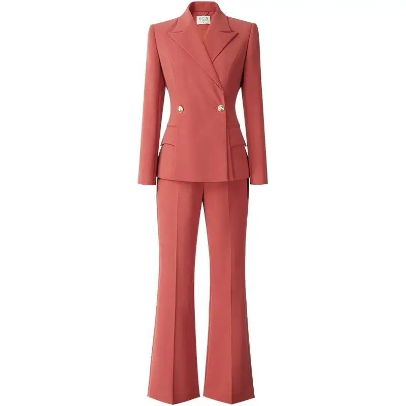 2023 new solid color female spring and autumn fashion long-sleeved flared pants suit
2023 new solid color female spring and autumn fashion long-sleeved flared pants suit